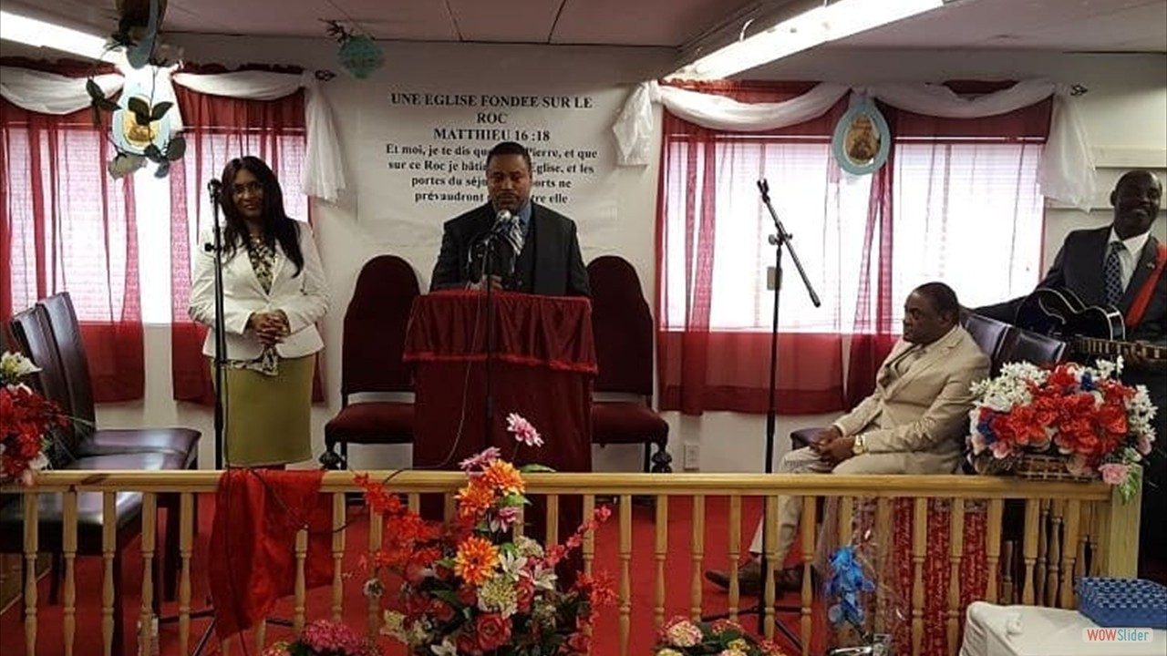 Sister Angie and her husband on stage